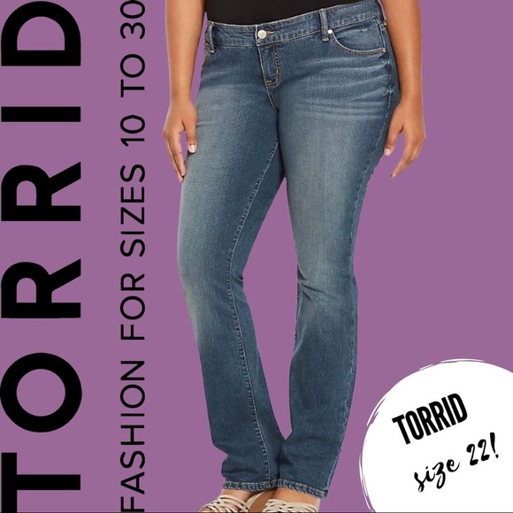 Torrid Mid Wash Barely Boot Jeans, Size 22 Short, EUC!